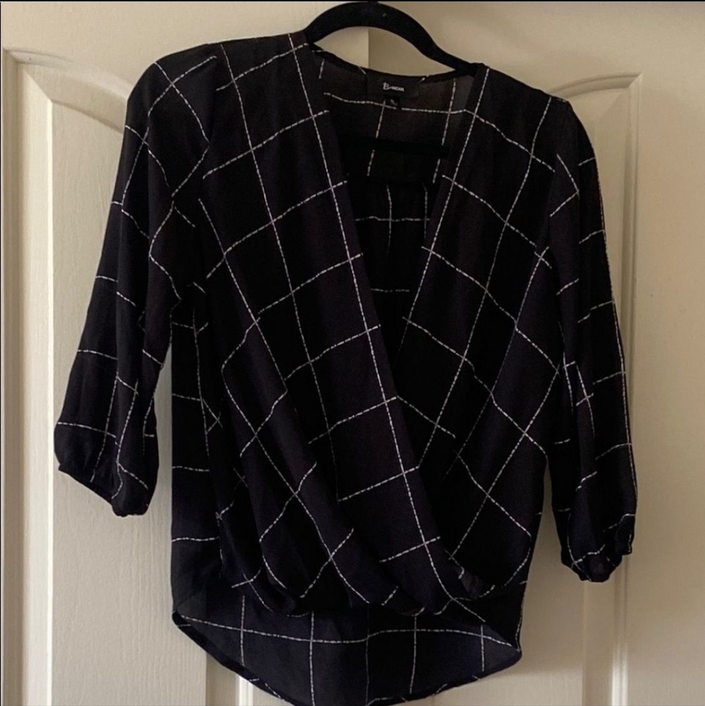 Bwear Black and White Grid Blouse. Size M